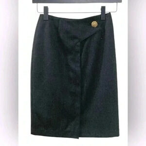 Vintage Selma Bos 100% wool, fully  lined front zip skirt